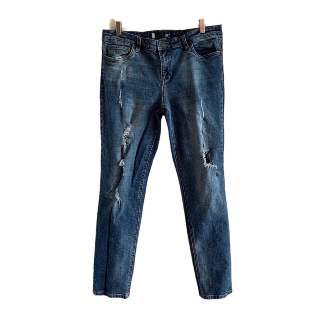 KUT from the Kloth Catherine Boyfriend Jeans 12 Distressed Denim Casual